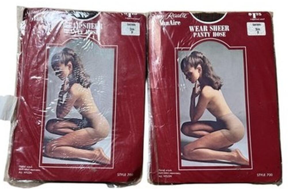 Van Raalte Pantyhose Womens B Brown Wear Sheer Nylon Demi-Toe Nude Heel 2pk